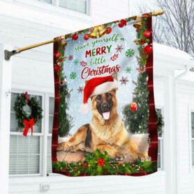 German Shepherd Dog Flag, Have Yourself A Merry Little Christmas QNN374Fv5