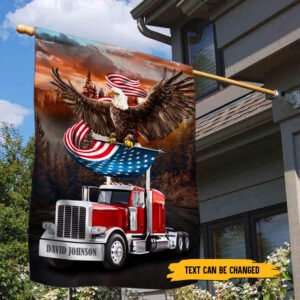 Personalized Truck. American Truck Driver. Patriotic American Eagle Flag THN3581FCT