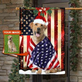 Personalized Dog Image Flag Merry Christmas ANL285FCT