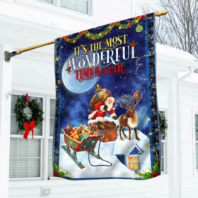 Christmas Flag It's The Most Wonderful Time Of The Year ANL0399Fv2