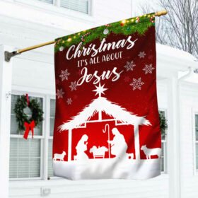Merry Christmas Flag, Christmas It's all about Jesus, Nativity Of Jesus QNN653F