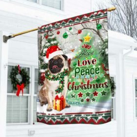 Pug Christmas Flag Joy Hope Love Peace Christmas DBD2961Fv2