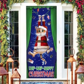 Cat Door Cover Happy Christmas NTB362D