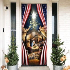 Christmas Silent Night Door Cover Jesus Is Born THH3502D