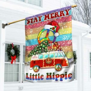 Hippie Christmas Flag Stay Merry Little Hippie DBD2969F
