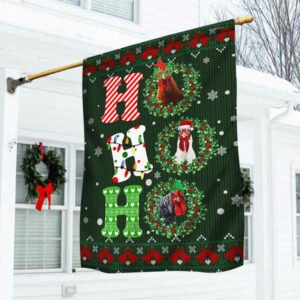 Rooster Chicken Christmas Flag THB3575F