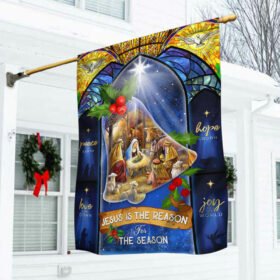 Jesus Is The Reason For The Season Christmas Flag THB3517F