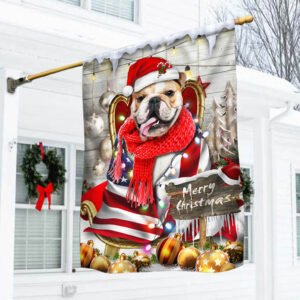 Bulldog Wrap In Glory American Christmas Flag THH3477Fv8