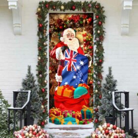 Australia Christmas Door Cover Santa Laughing NNT105Dv2