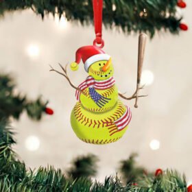 Softball Custom - Shaped Ornament Snowman NNT158Ov2