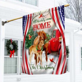 Horse Flag All Hearts Come Home For Christmas MLH2032F