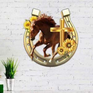 Christian Sunflower Horse & Faith Hanging Metal Sign DBD2967MS
