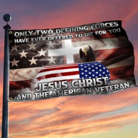 Veteran Grommet Flag Jesus Christ And The American Veteran ANT318GF