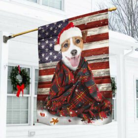 Jack Russell Terrier Dog Christmas Flag HOHOHO NTB394Fv2