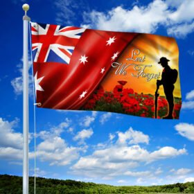 Veteran Flag Anzac Day Remembrance Poppy Australian Veteran Flag TRV1837Fv1