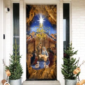 Christmas Silent Night Door Cover Jesus Is Born THH3510Dv1