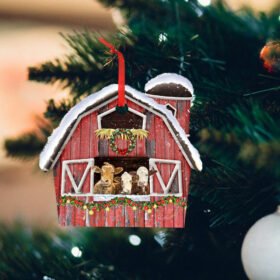 Cows Barn Farm Christmas Ornament QNN637O