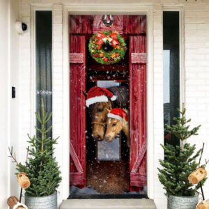Horse Christmas Barn Door Cover THB3448Dv1