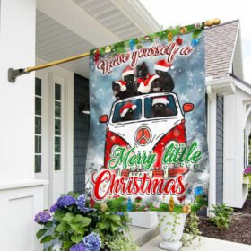 Black Cat Christmas Flag, Have Yourself A Merry Little Christmas QNK562Fv1