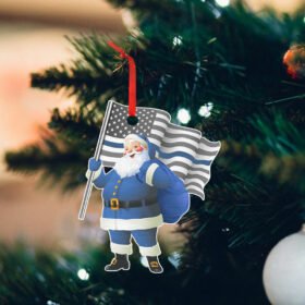 American The Thin Blue Line Santa Ornament MBH221O
