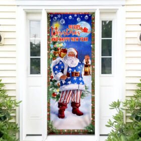 Christmas Door Cover Santa Merry Christmas And Happy New Year ANT307D