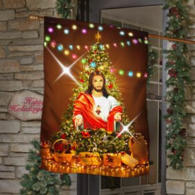 Jesus Christmas Flag, The Sacred Heart of Jesus QNK1015F