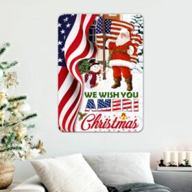 Santa Claus US Hanging Metal Sign We Wish You Ameri Christmas DDH2940MS