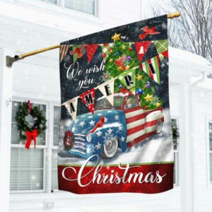 American Vintage Truck Flag Wish You Ameri Christmas MBH229F