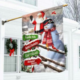 Christmas Flag North Pole, Santa's Workshop, Elf Village, Reindeer Games DDH2984F