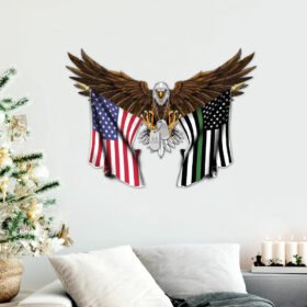 Eagle Patriotic Hanging Metal Sign Military & Veteran Thin Green Line DDH2932MSv1