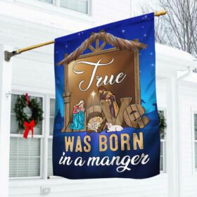 Christmas Nativity Flag True Love Was Born In A Manger DDH3019F