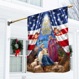 Nativity Of Jesus. Jesus Is Born Christmas American Flag THN3563F