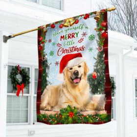 Golden Retriever Dog Flag, Have Yourself A Merry Little Christmas QNN374Fv2