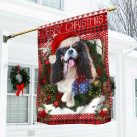 Caviler King Charles Spaniel Christmas Dog Flag PN503Fv6