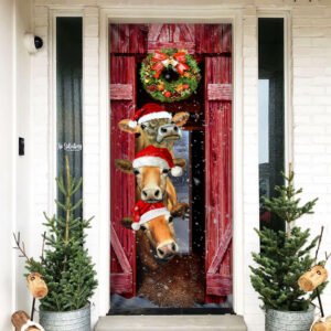 Cattle. Funny Cow Christmas Door Cover THB3562D