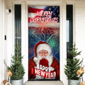 Merry Christmas And Happy New Year Door Cover TTV393D