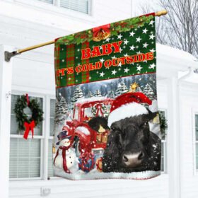 Angus Christmas Flag Baby It's Cold Outside ANT294Fv1