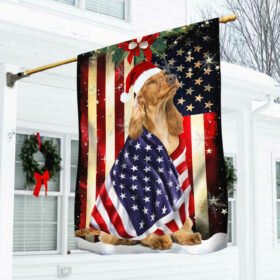 Cocker Spaniel Flag Merry Christmas ANL285Fv4