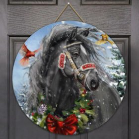 Horse Merry Christmas Wooden Sign PN503WSv2
