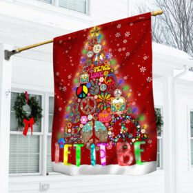 Hippie Christmas Tree Flag Let It Be TTV379Fv1