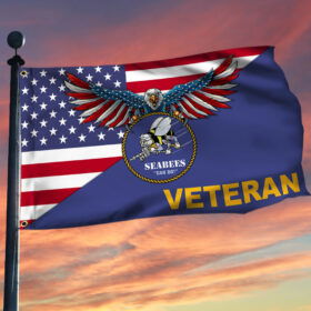 Seabee Flag Seabee  American Eagle Veterans Grommet Flag TRL1338GFv7