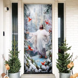 Be Still And Know That I Am God. Jesus Christmas American Door Cover THH3588D
