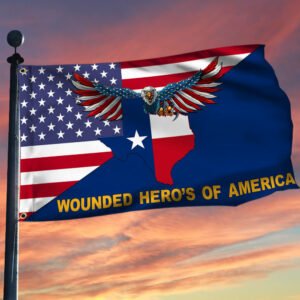 Texas Flag Wounded Heroes Of America Grommet Flag TRL1612GFv1