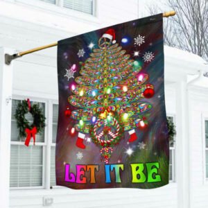 Hippie Christmas Flag Dragonfly Tree Let It Be DDH2988F
