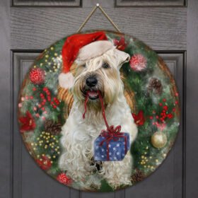 Wheaten Terrier Merry Christmas Wooden Sign PN503WSv4