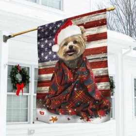 Yorkshire Terrier Dog Christmas Flag HOHOHO NTB394Fv1