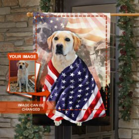 Personalized Dog Image Flag Patriotic Pet With Mount Rushmore ANL72FCT