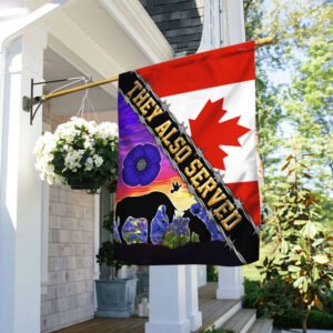 Animal They Also Served Purple Poppy Remembrance Veteran Canadian Flag THB3670Fv1