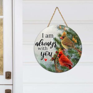 Cardinal Couple Round Wooden Sign NTB393WD