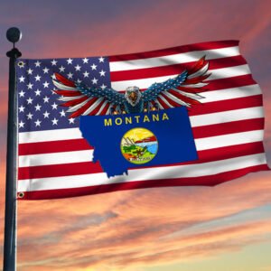 Montana Flag Montana American Eagle Grommet Flag TRL1566GFv4